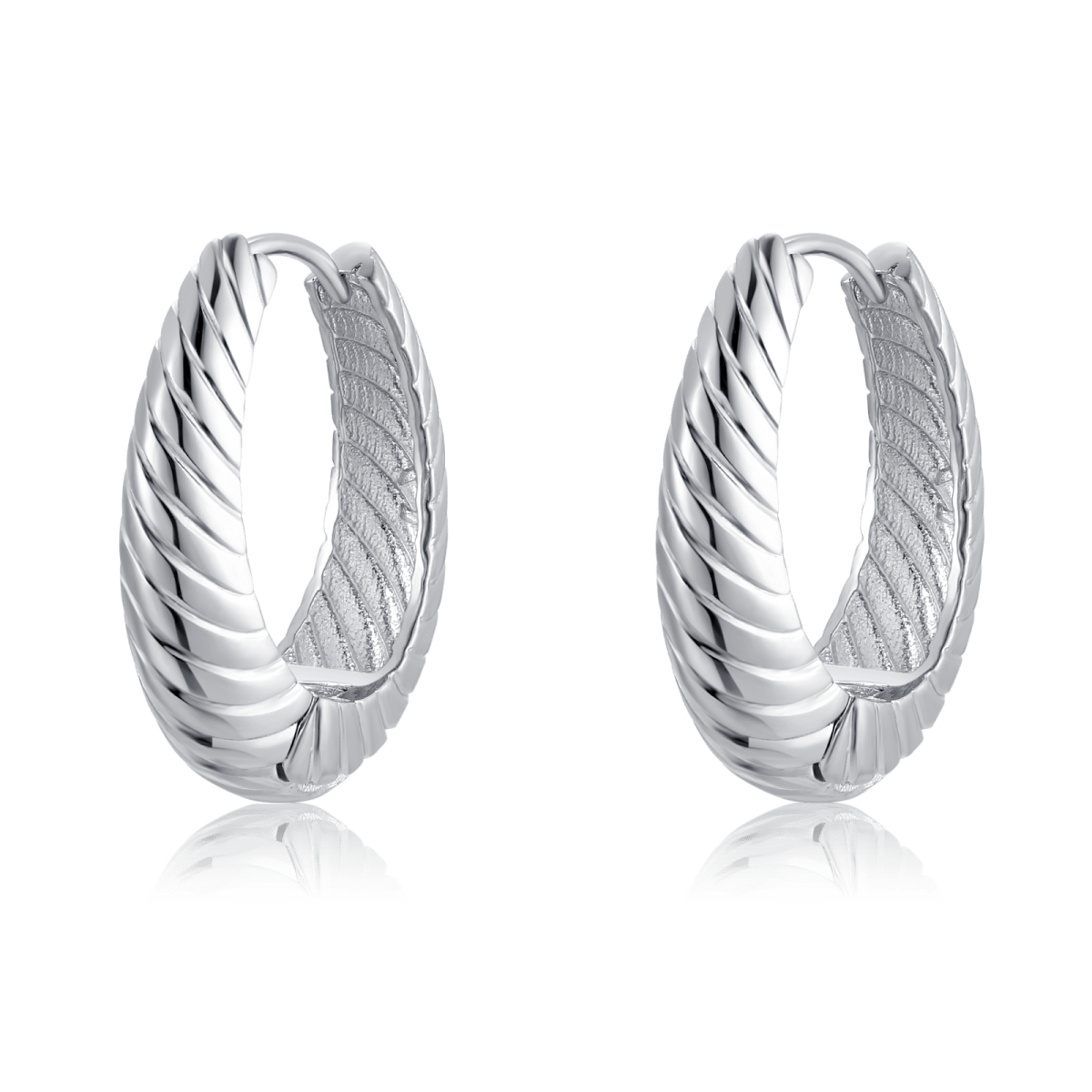Grooved Hoop Earrings