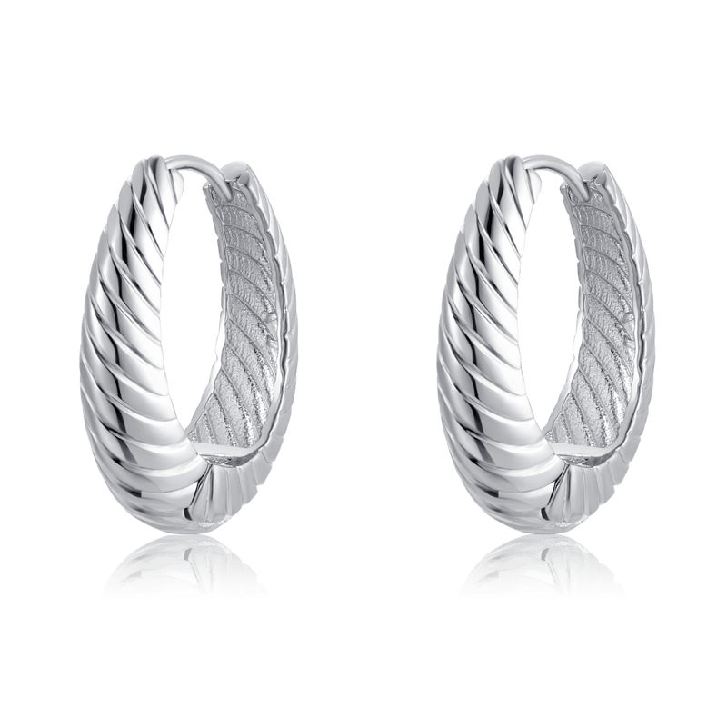 Grooved Hoop Earrings