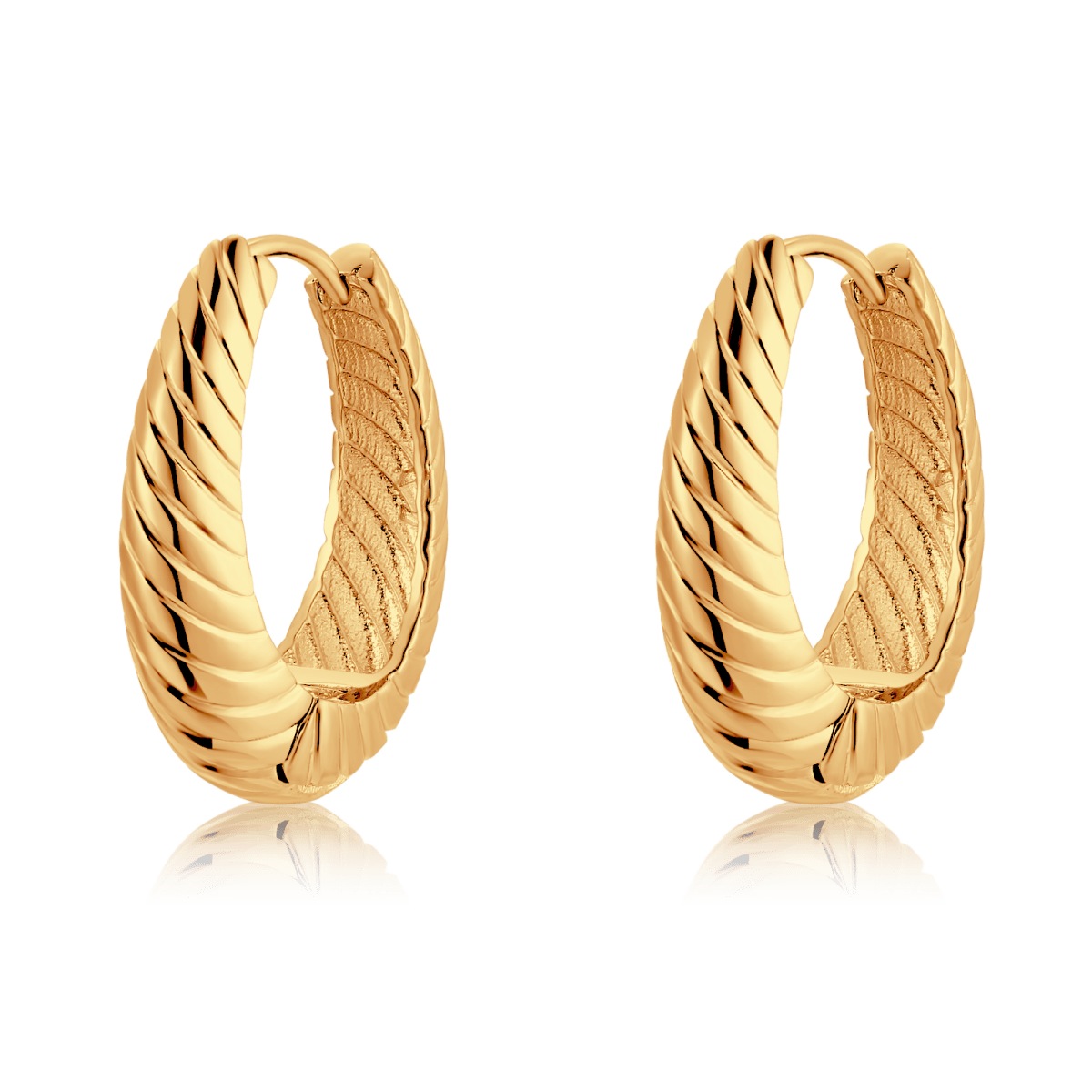 Grooved Hoop Earrings