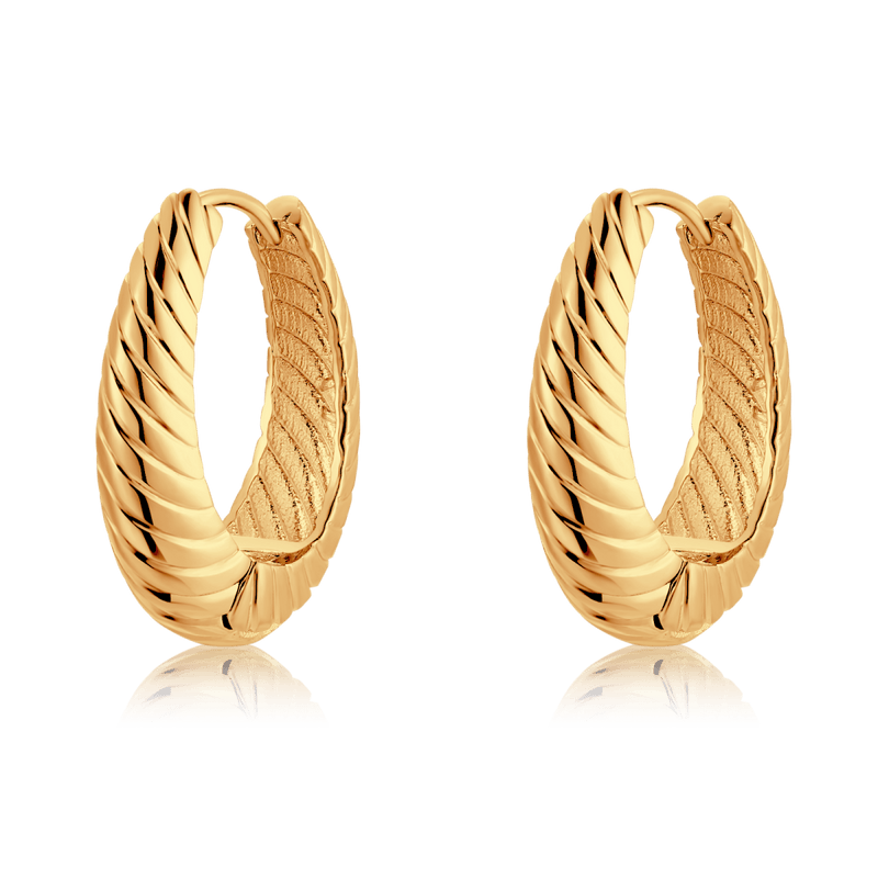 Grooved Hoop Earrings