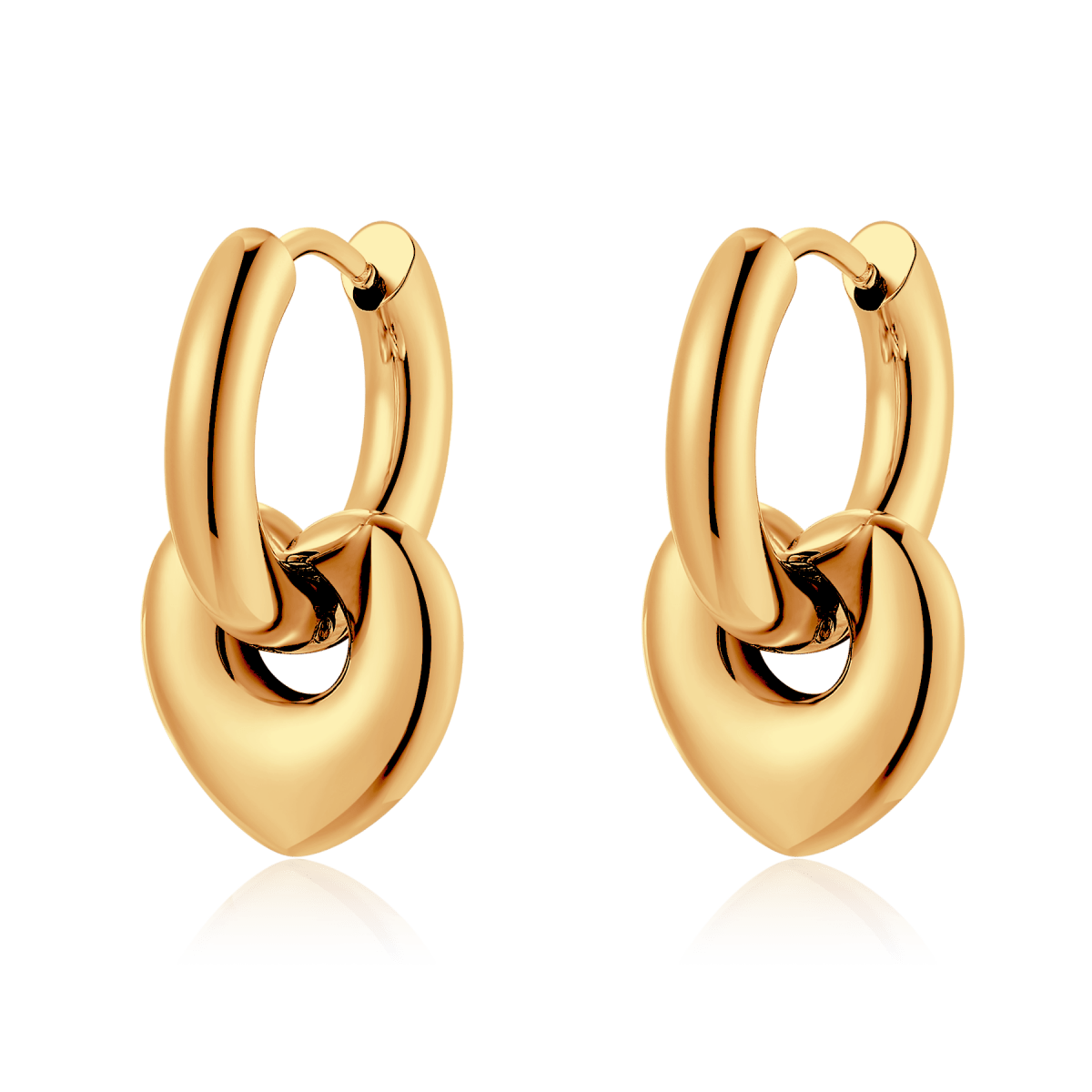 Deep Heart Hoop Earrings