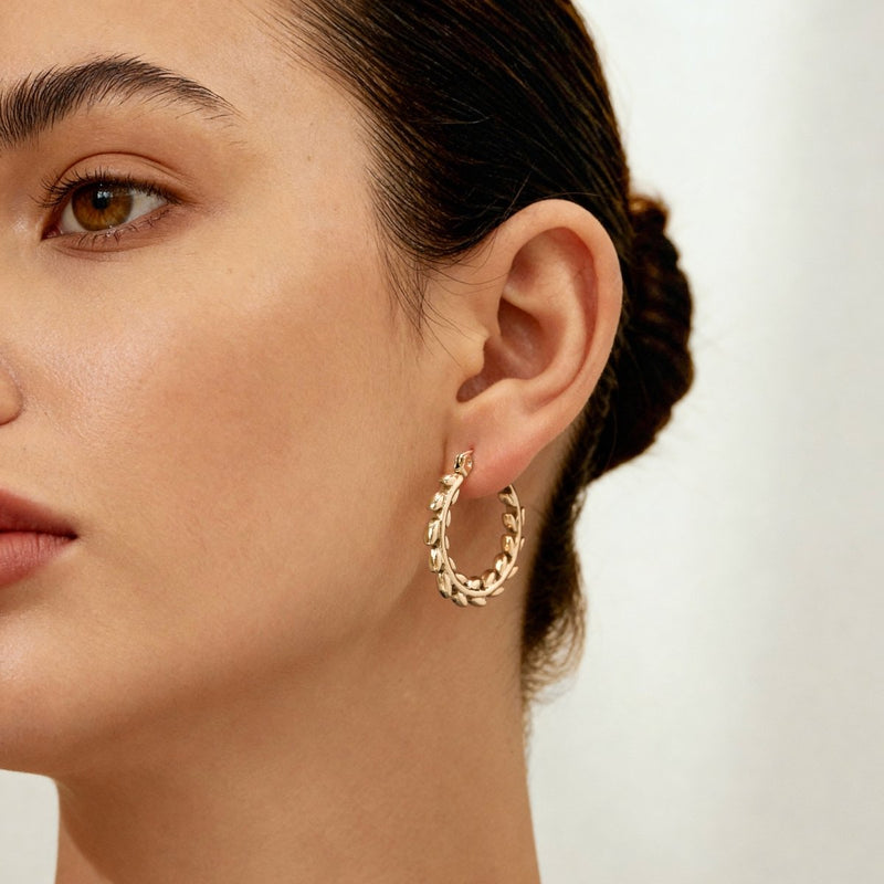 Threaded Hoop Earrings - SophiaJewels