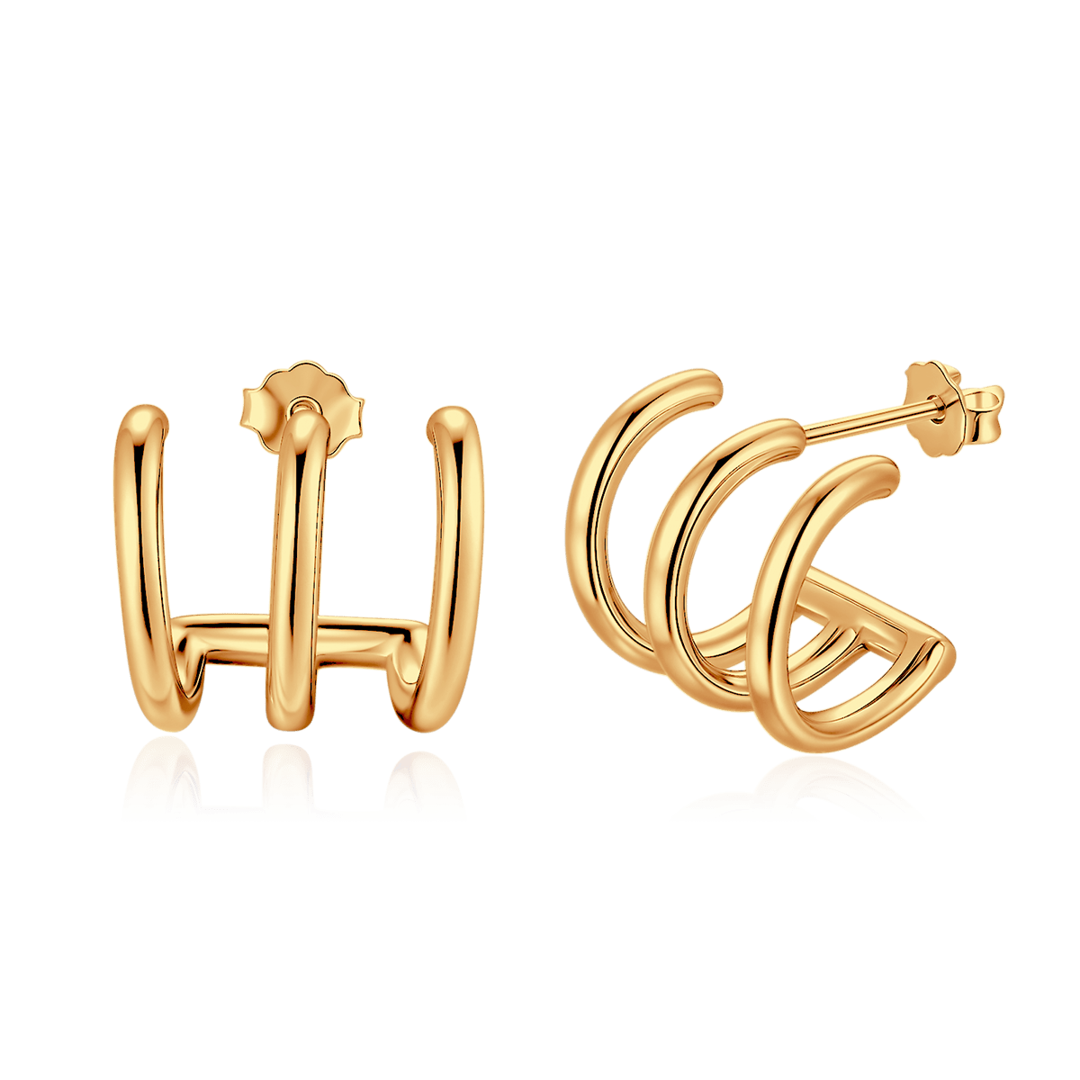 Half Ring Triple Arches Earrings