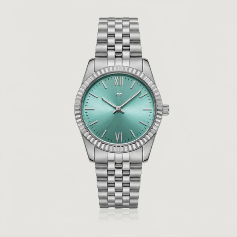 Century Watch ~ Silver-Soft Green