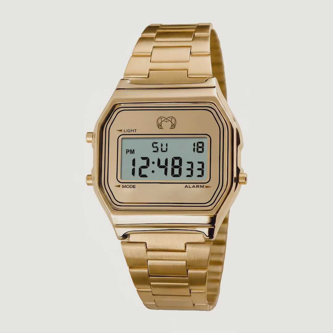 Vintage Digital Watch ~ Gold
