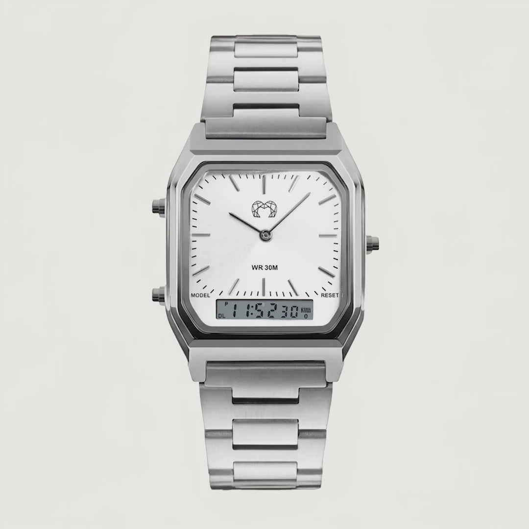 Vintage Retro Watch ~ SilverWhite
