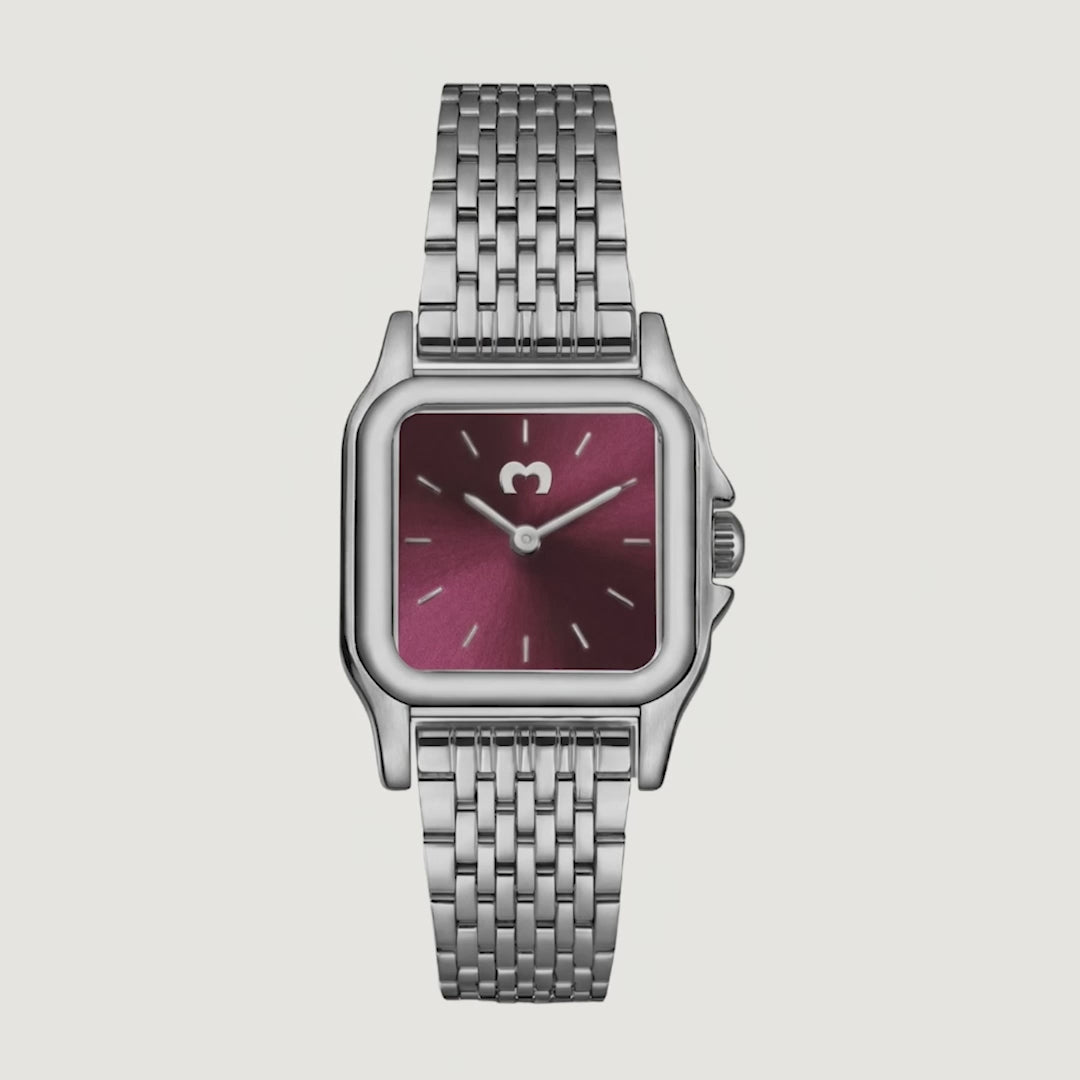 Hampton Watch ~ Silver-Garnet