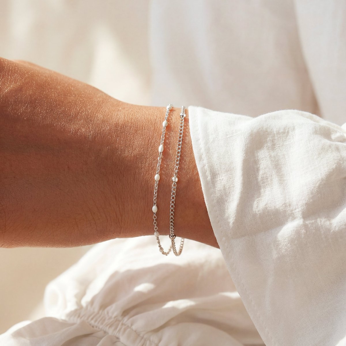 White Beads Bracelet