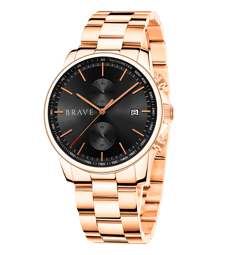 Monarch ~ Rose Gold-Black Watch BRAVE