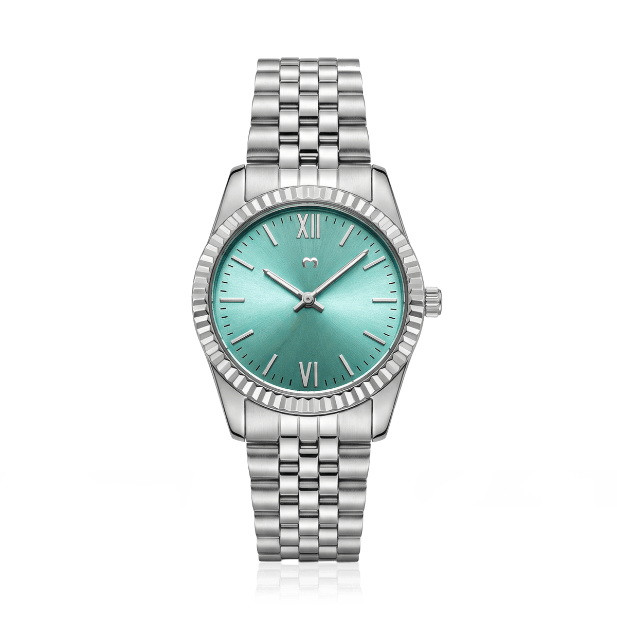 Century Watch ~ Silver-Soft Green