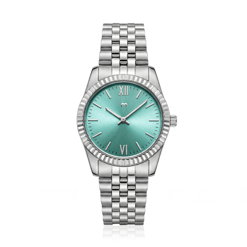 Century Watch ~ Silver-Soft Green