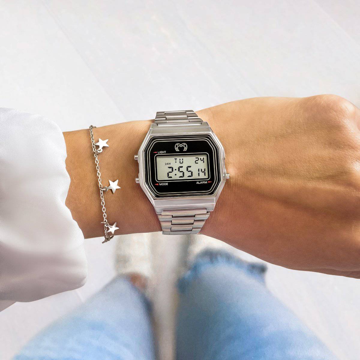 Vintage Digital Watch ~ Silver - SophiaJewels