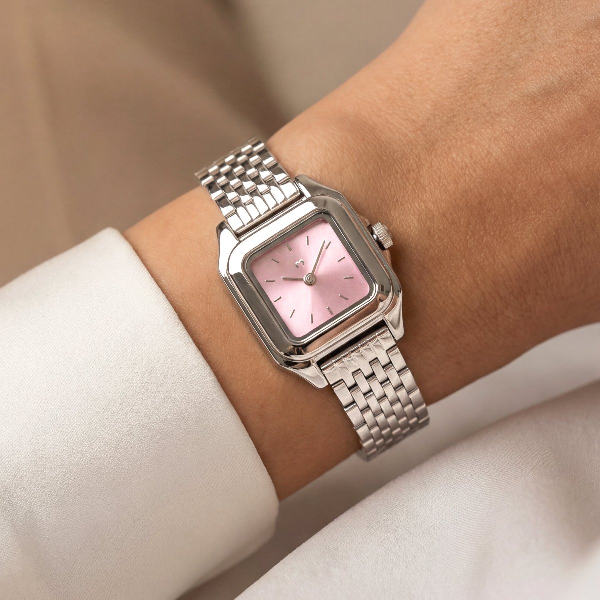 Hampton Watch ~ Silver-Pink