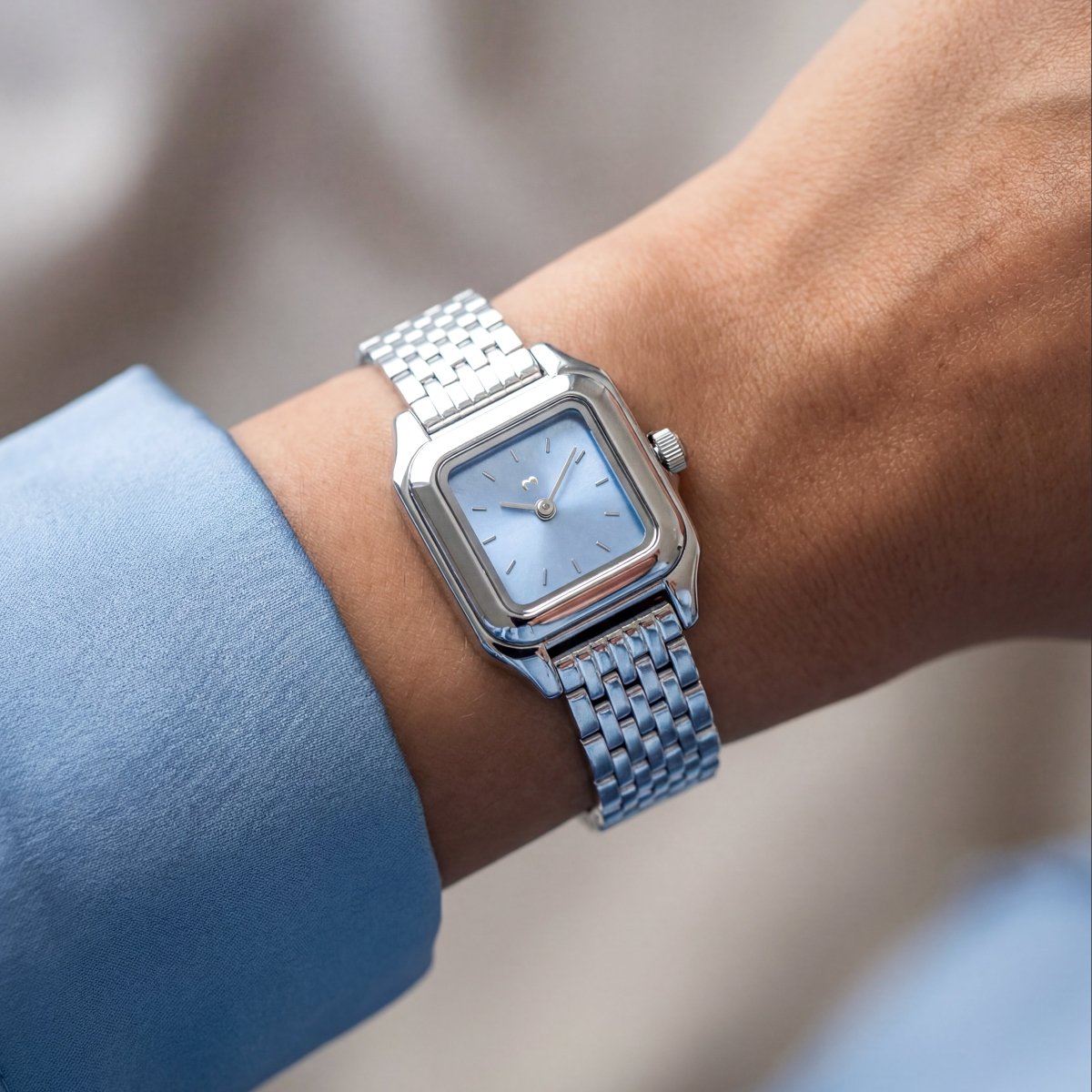 Hampton Watch ~ Silver-Soft Blue