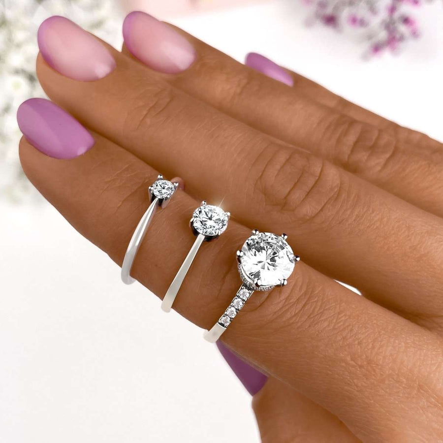 Round Zirconia Ring - SophiaJewels · worn