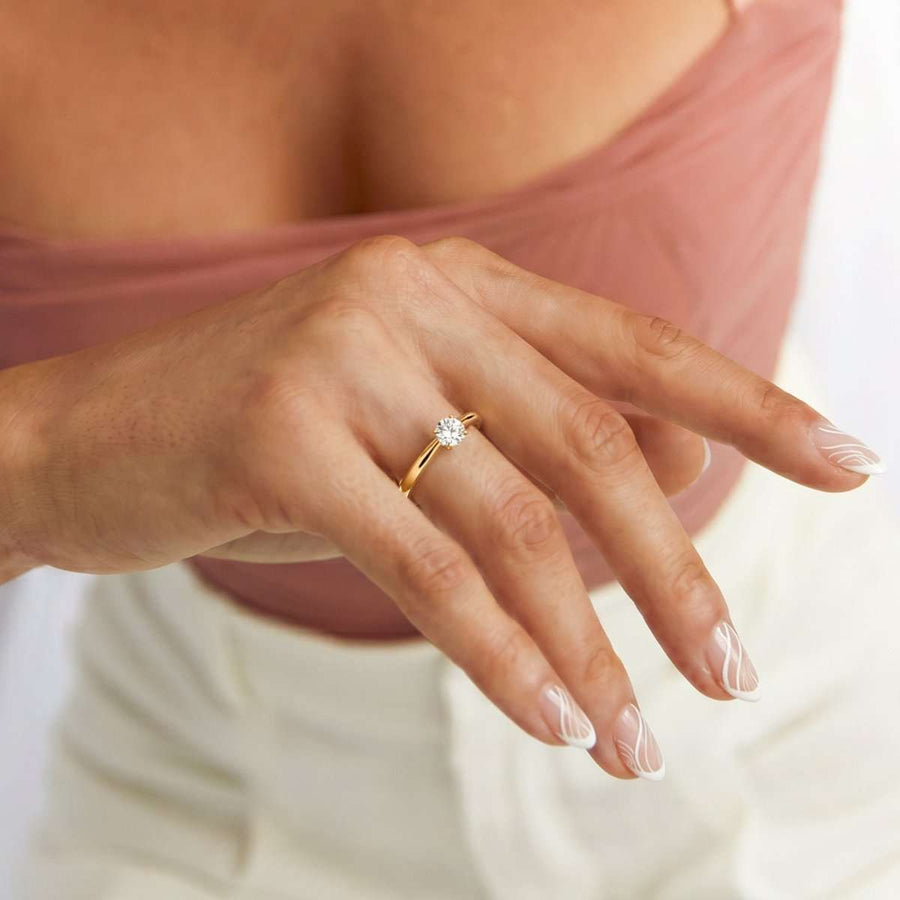 Solitaire Zirconia Ring - SophiaJewels · worn