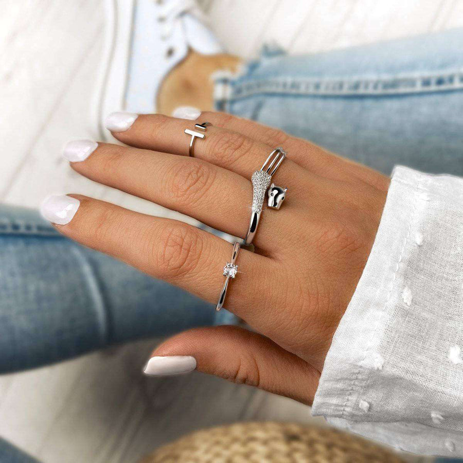 Solitaire Zirconia Ring - SophiaJewels · worn