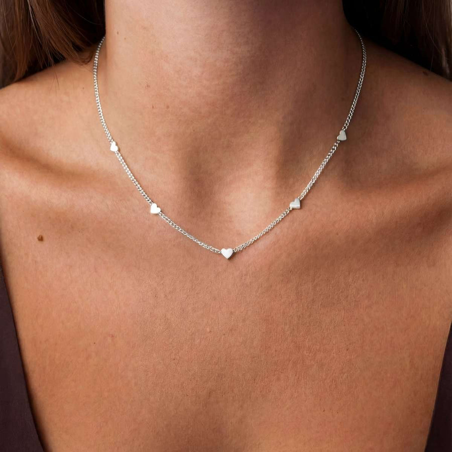 Tiny Little Hearts Necklace - SophiaJewels · worn