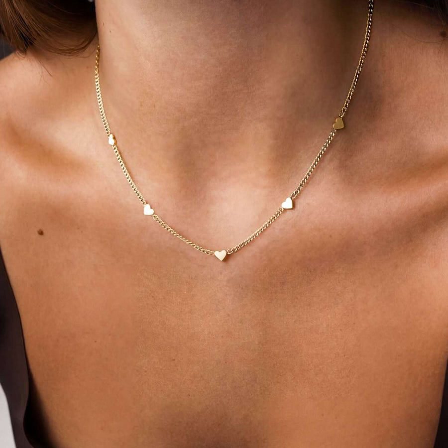 Tiny Little Hearts Necklace - SophiaJewels · worn