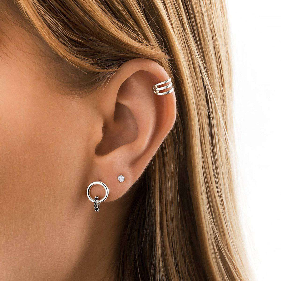 Tiny Zirconia Mini Earrings - SophiaJewels · worn