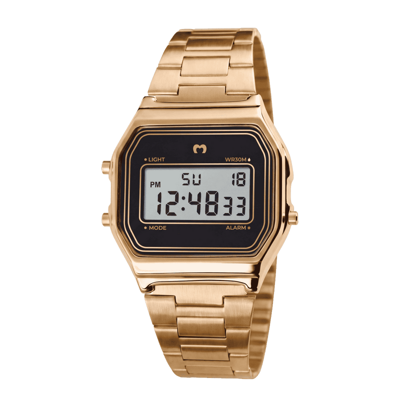 Vintage Digital Watch ~ Gold-Black