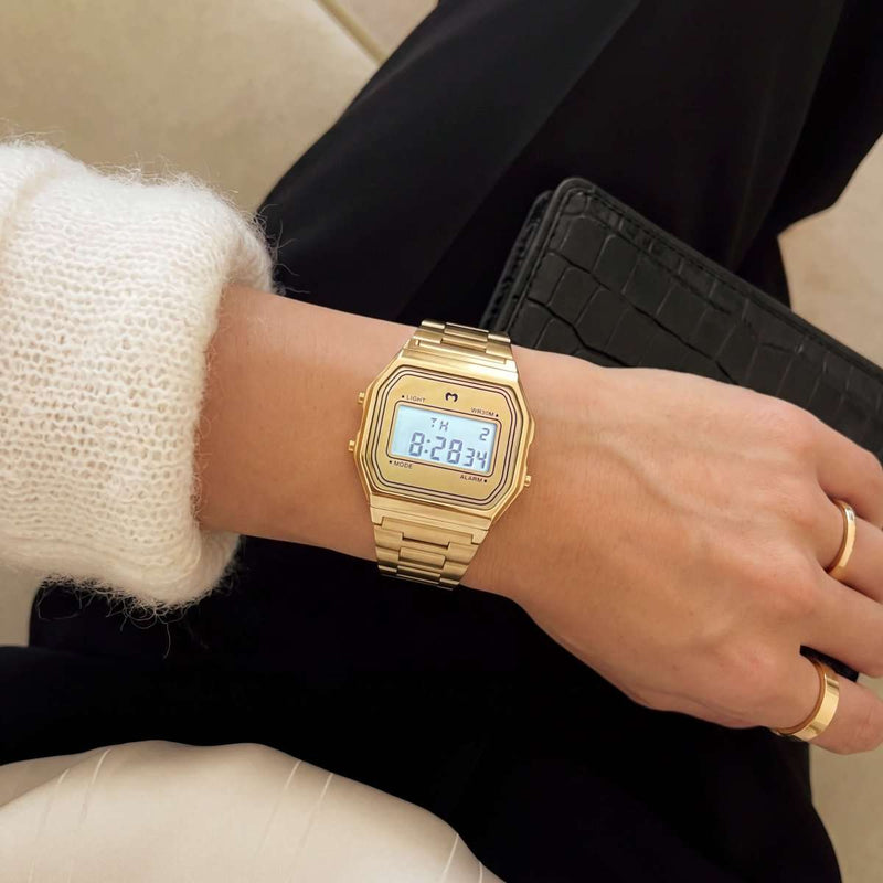 Vintage Digital Watch ~ Gold