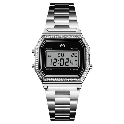 Vintage Glitter Digital Watch ~ Silver