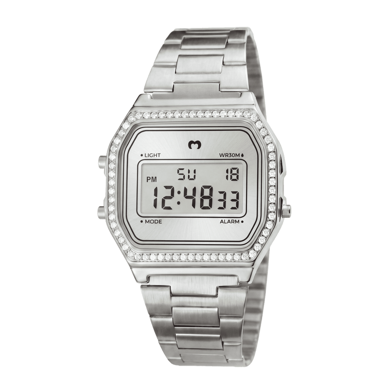 Vintage Glitter Digital Watch ~ Silvery