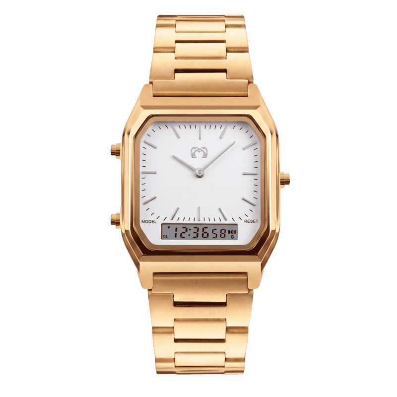 Vintage Retro Watch ~ GoldWhite