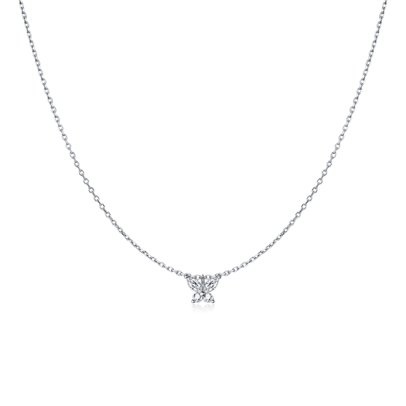 White Butterfly Necklace