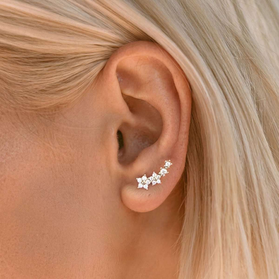 White Flowers Earrings - SophiaJewels · worn