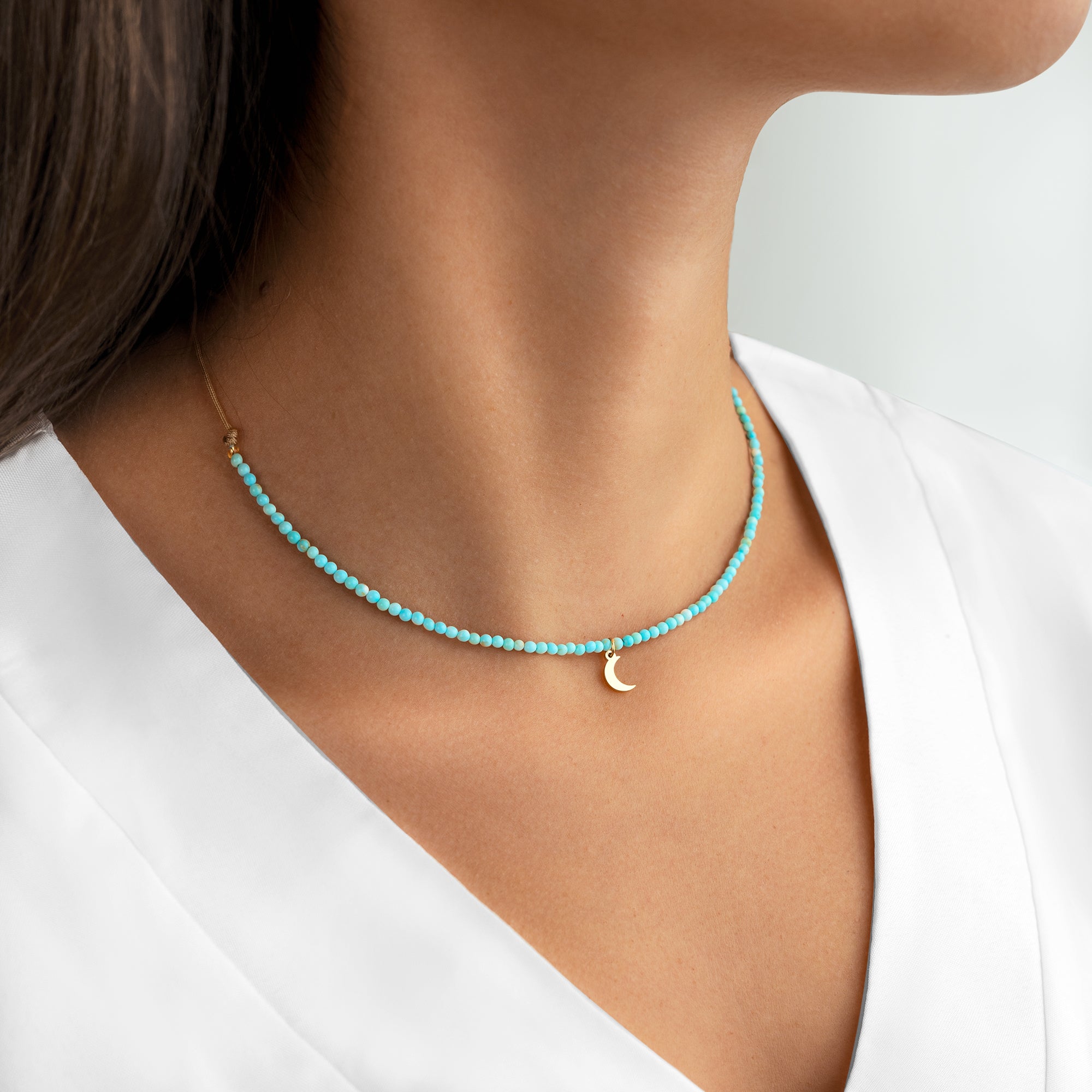 Turquoise clearance moon necklace