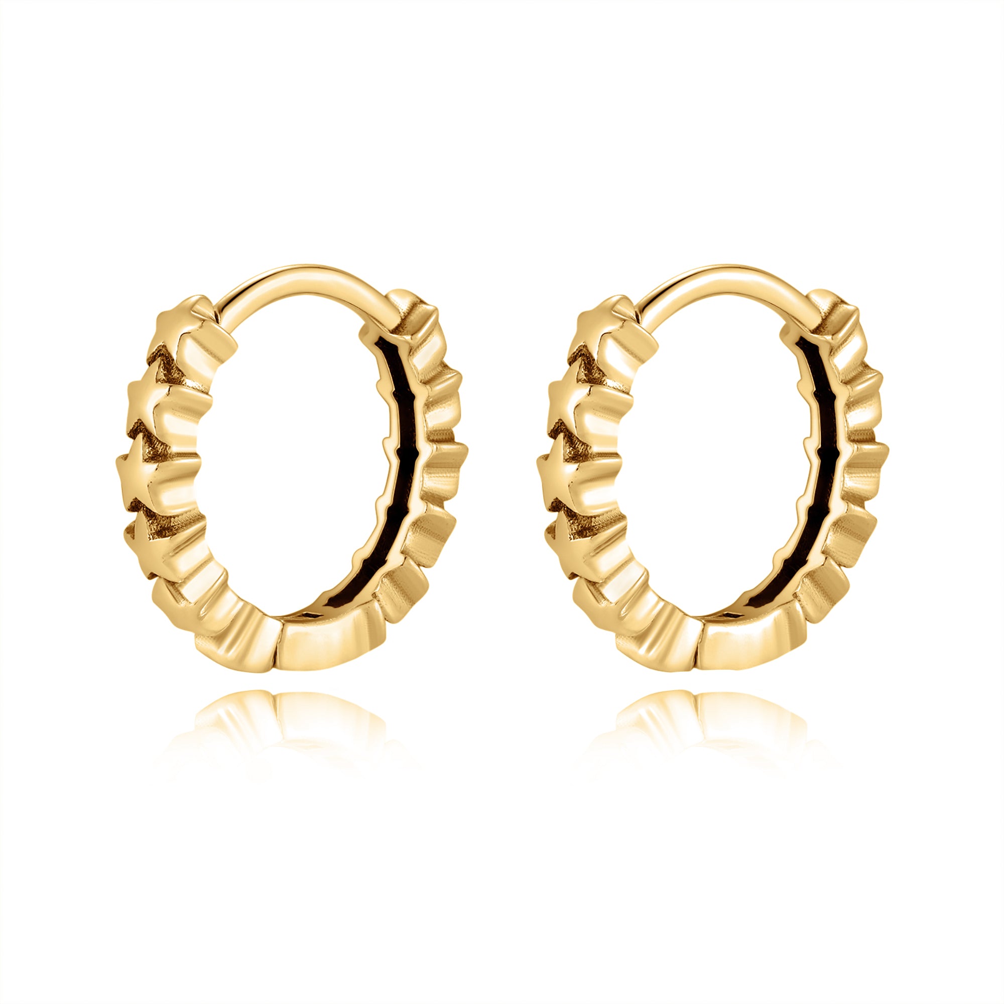 "Hoop Ring Stars" Earrings - SophiaJewels