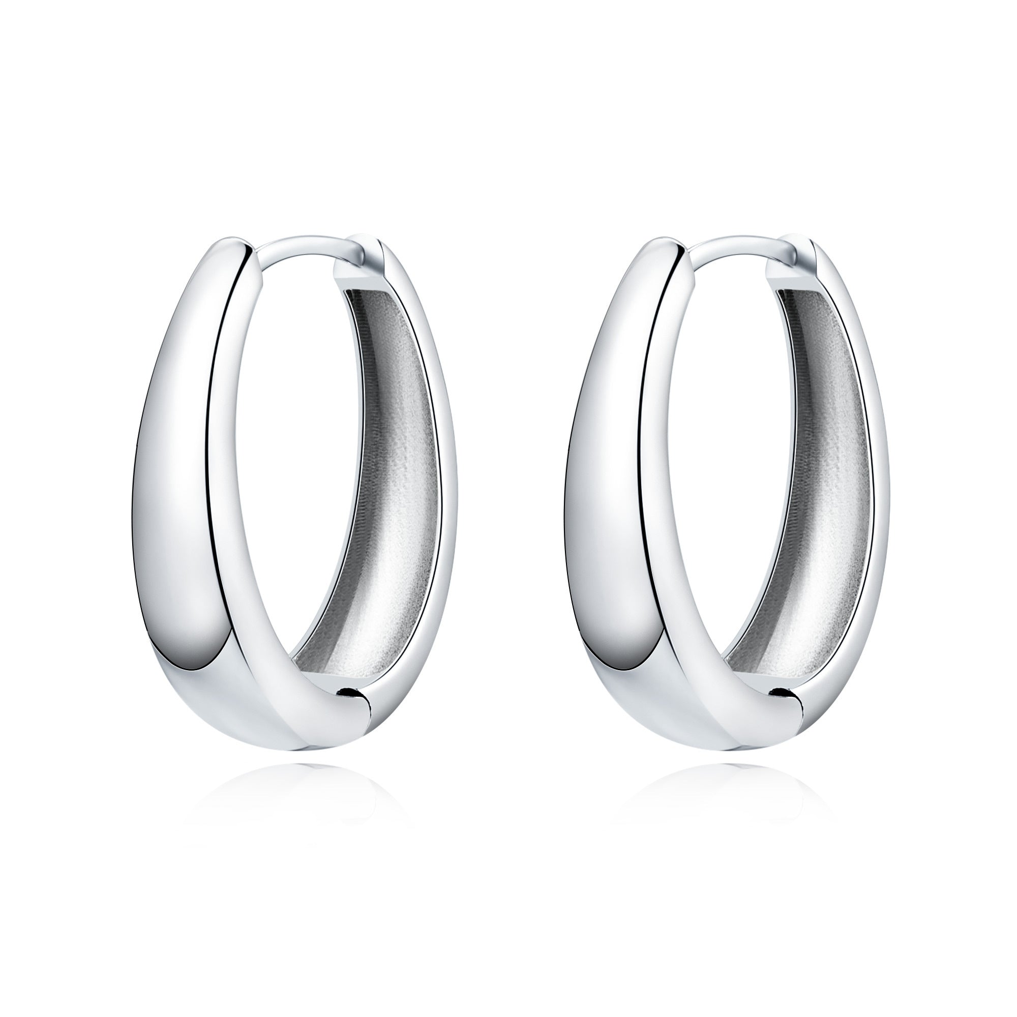 "Oval Hoop Ring" Earrings - SophiaJewels
