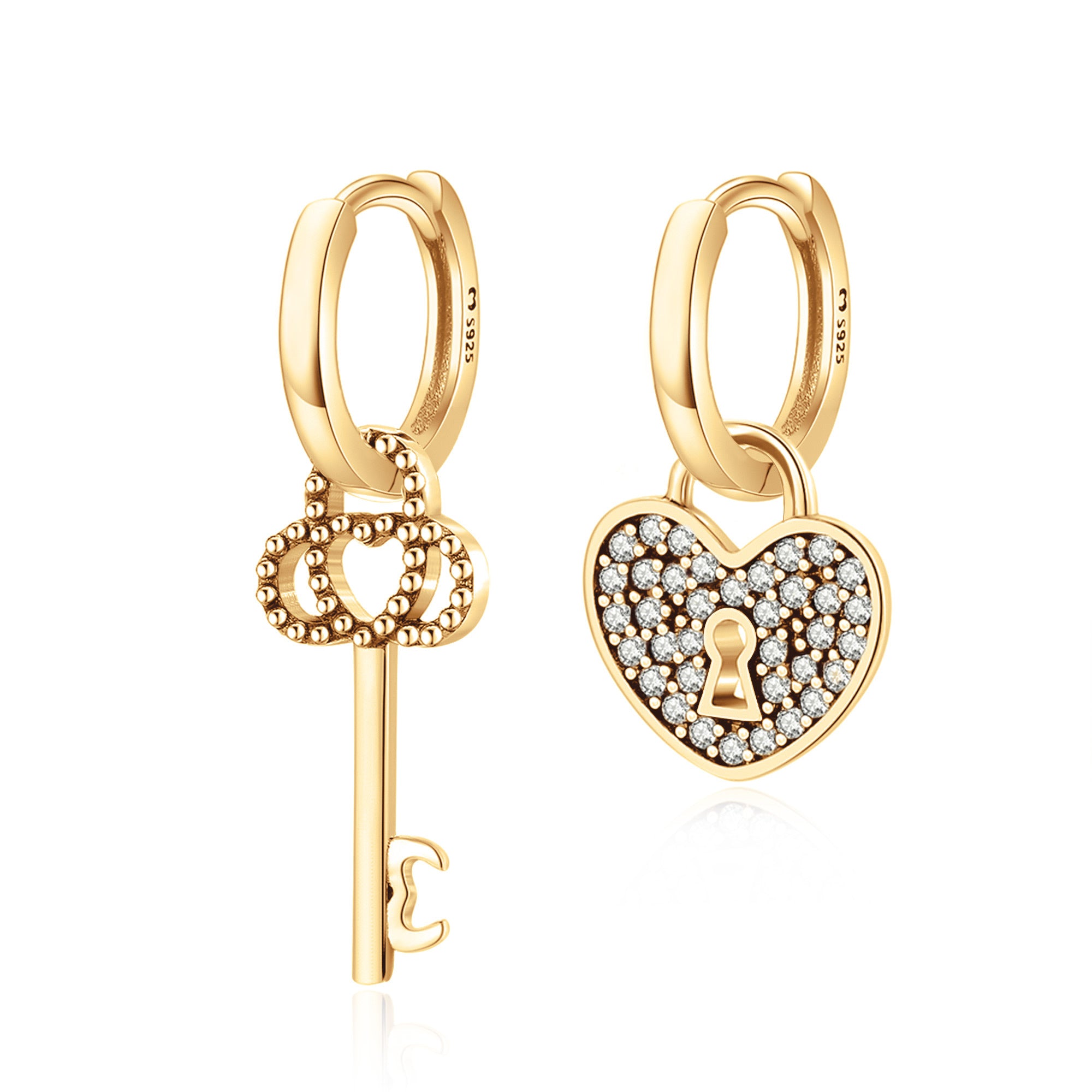 "Key & Heart" Earrings - SophiaJewels