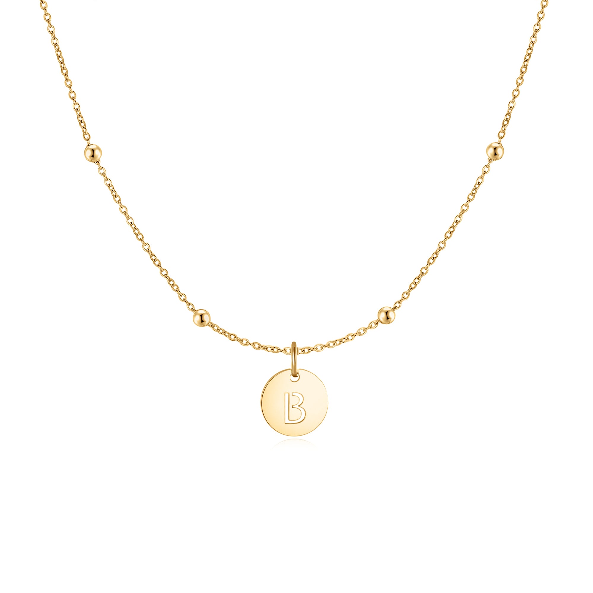 Gold circle clearance necklace with initial