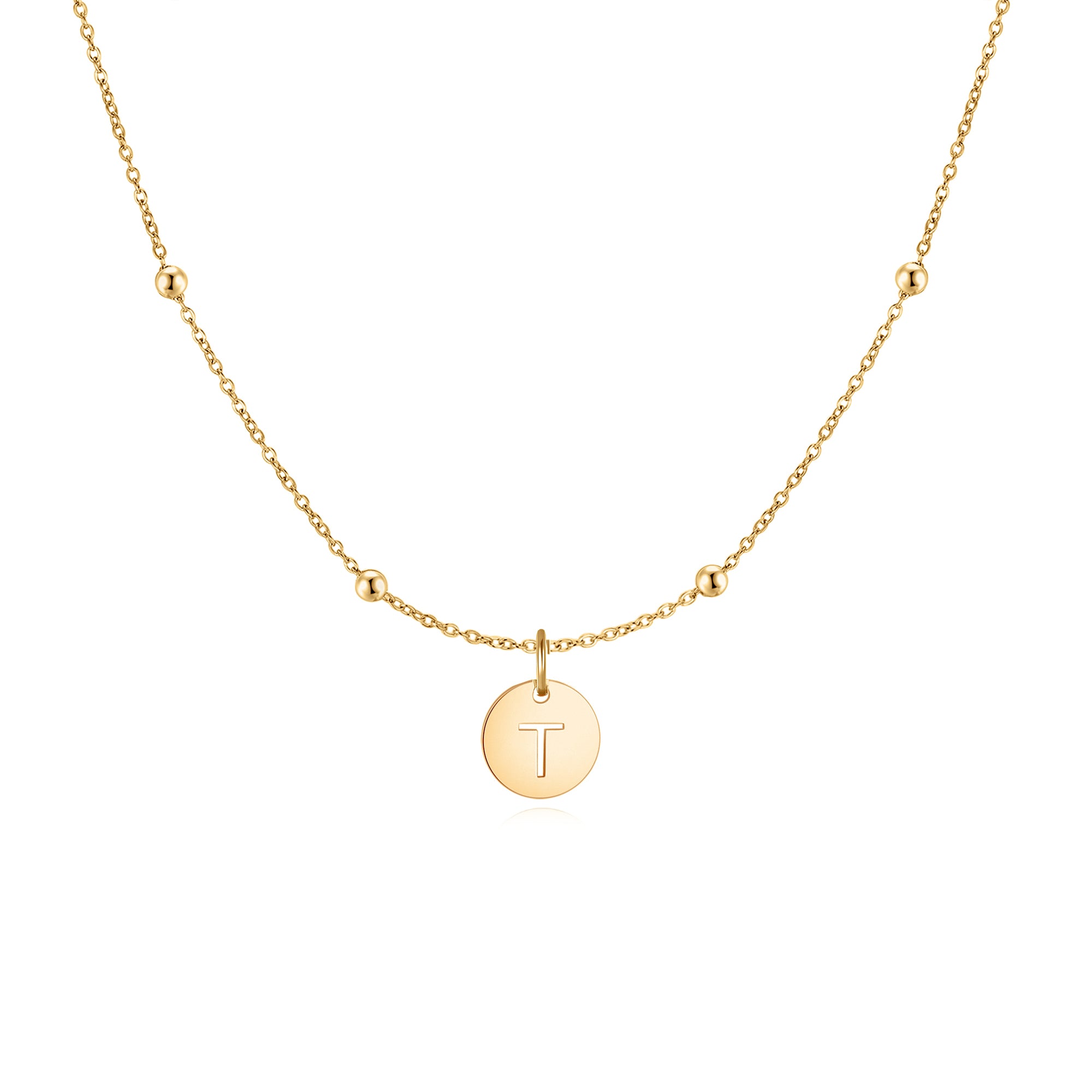 Gold circle necklace deals with letter