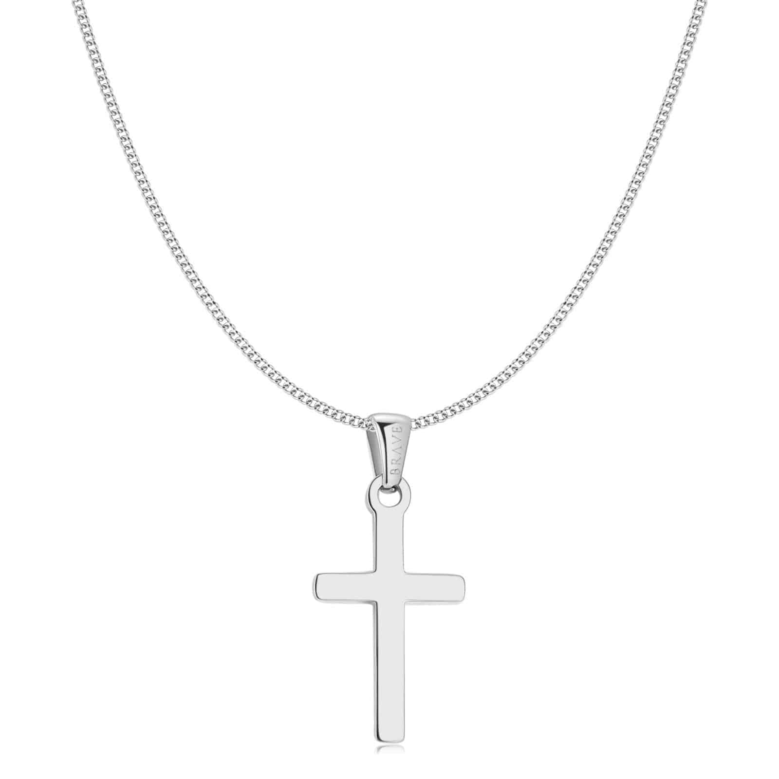 Mens white gold hot sale cross necklace