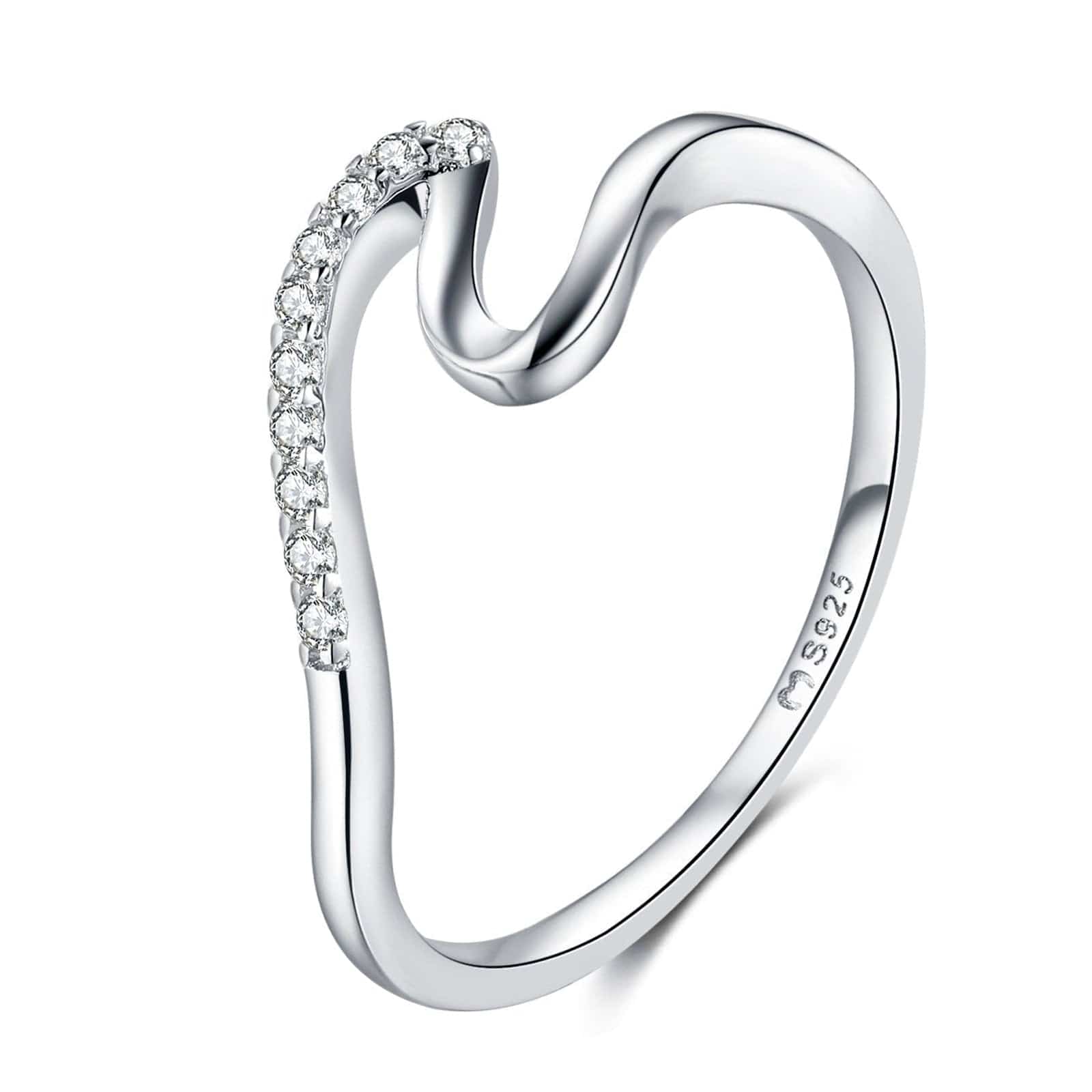 Solid silver hot sale wave ring