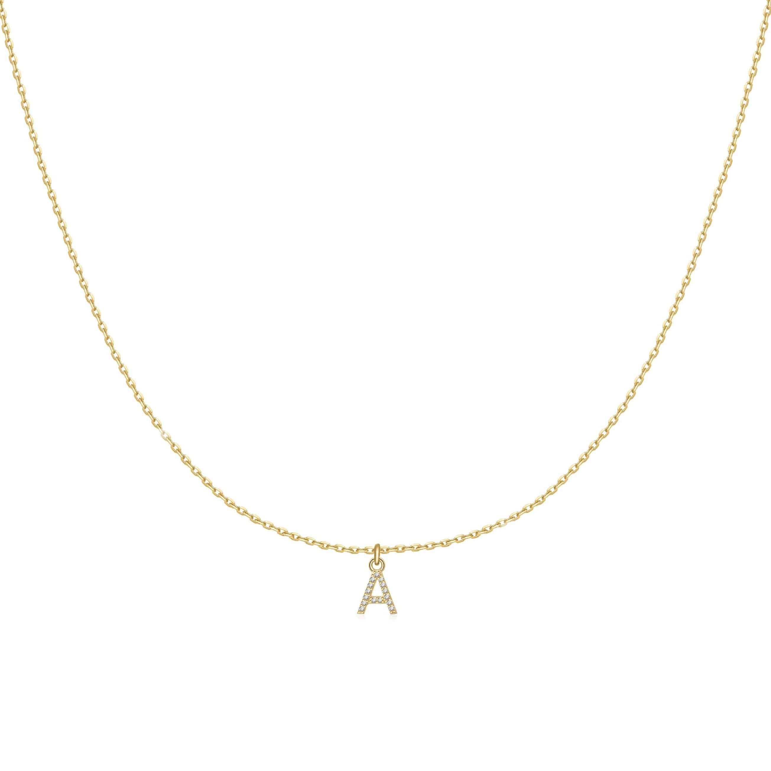 Small gold clearance letter necklace