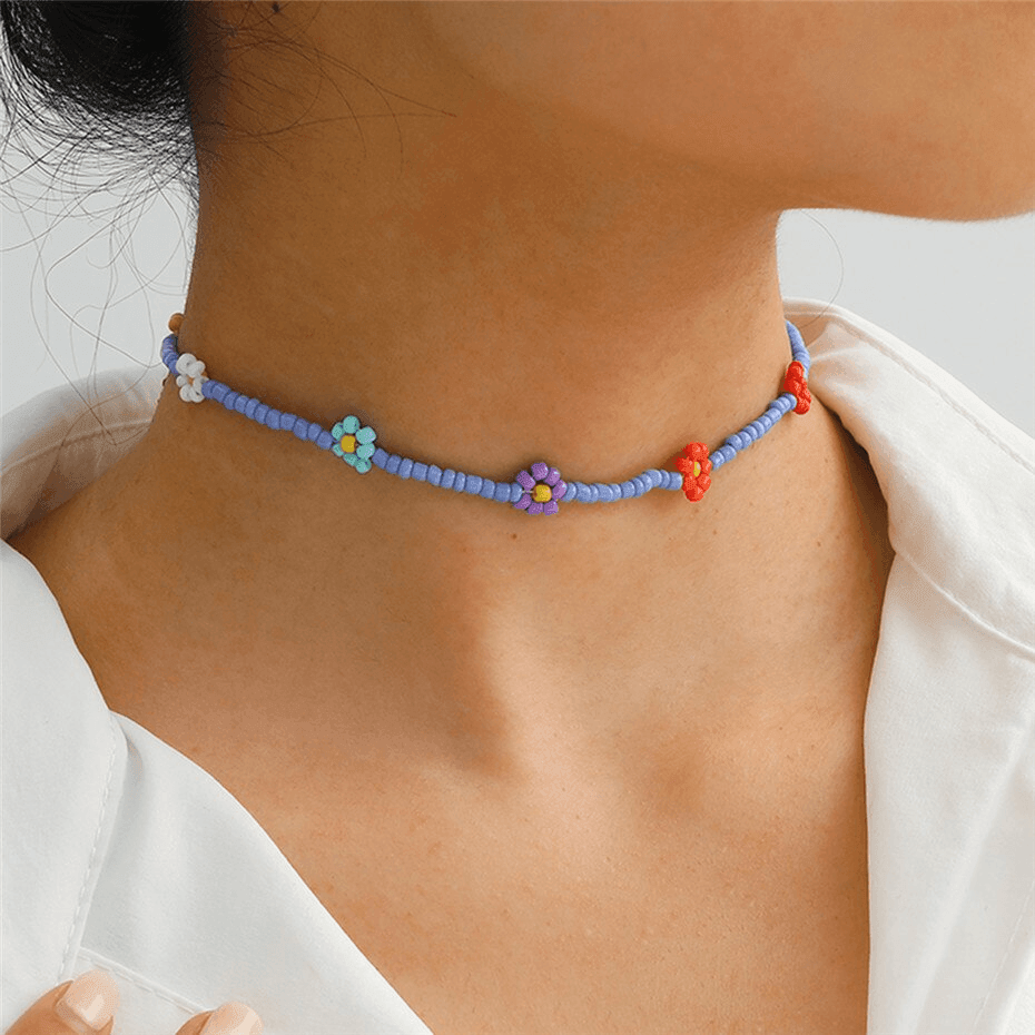 "Little Flowers" Necklace ~ Multicolour - SophiaJewels