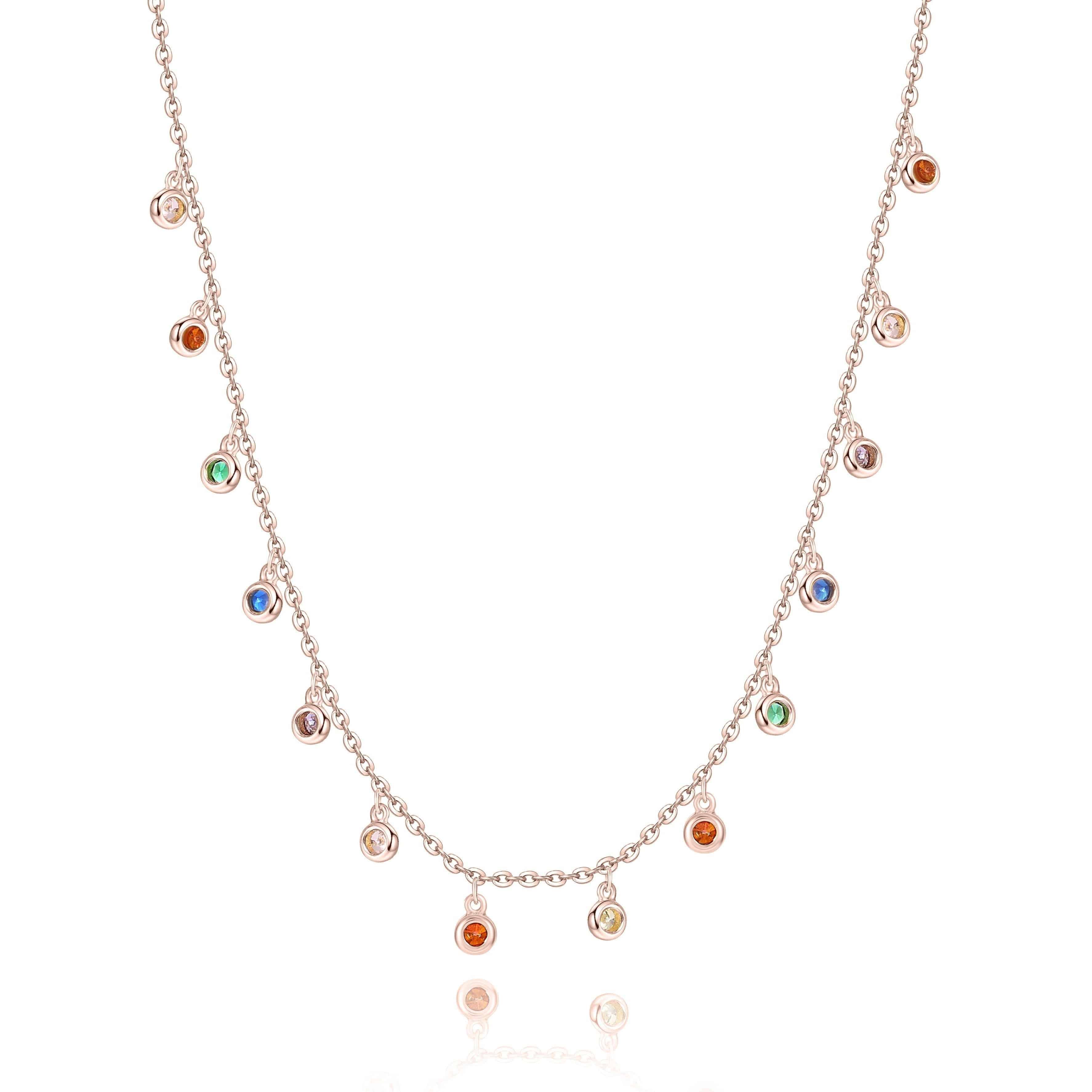 Rose gold rainbow deals necklace