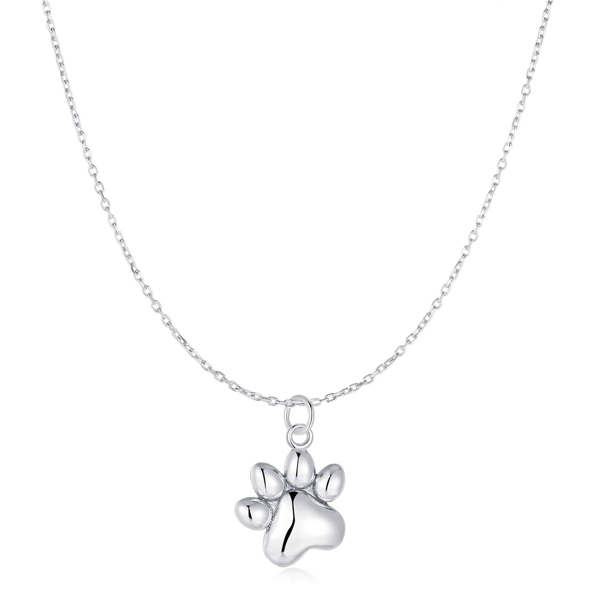 Sterling silver dog outlet paw necklace