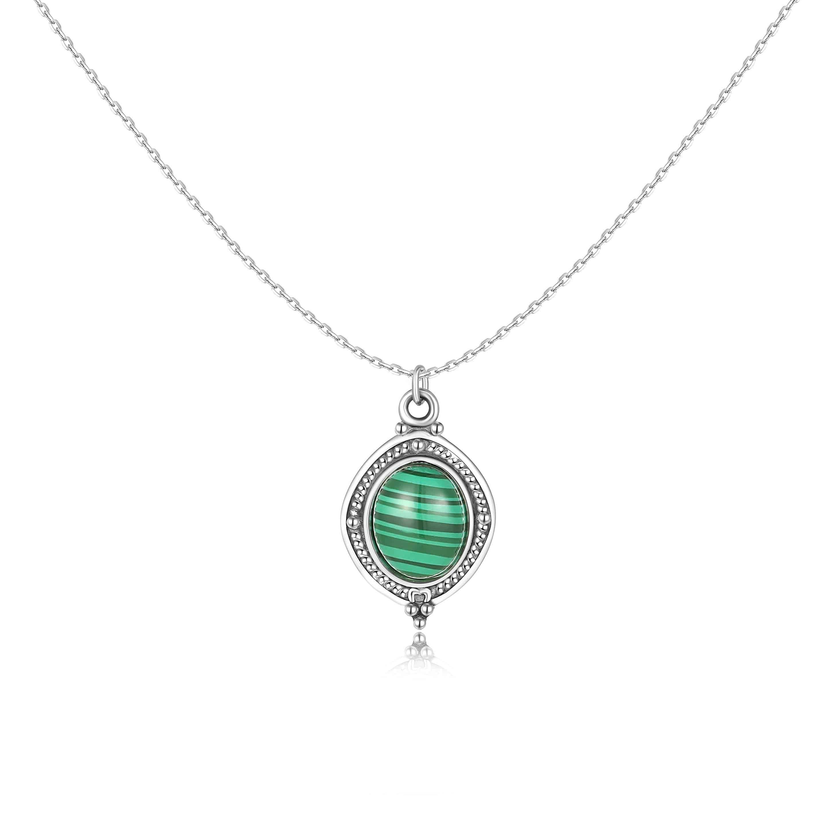 "Green Oval" Necklace - SophiaJewels