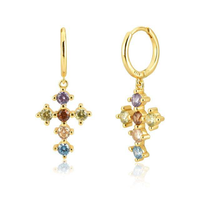 "Zirconia Cross" Earrings - SophiaJewels