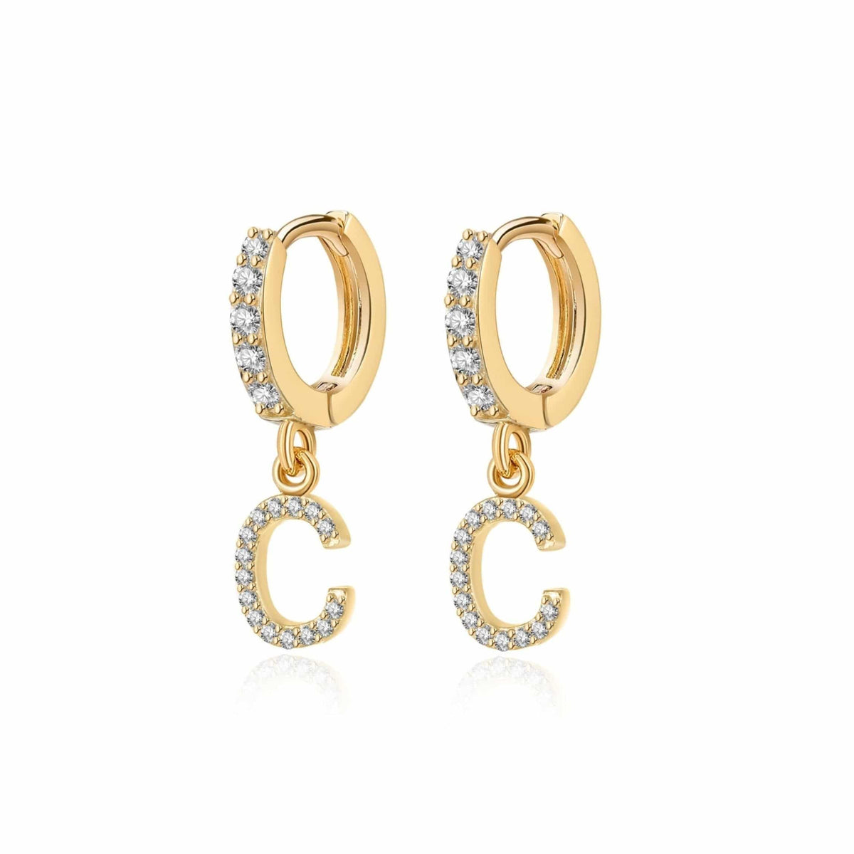 "Initial Hoops" Earrings - SophiaJewels