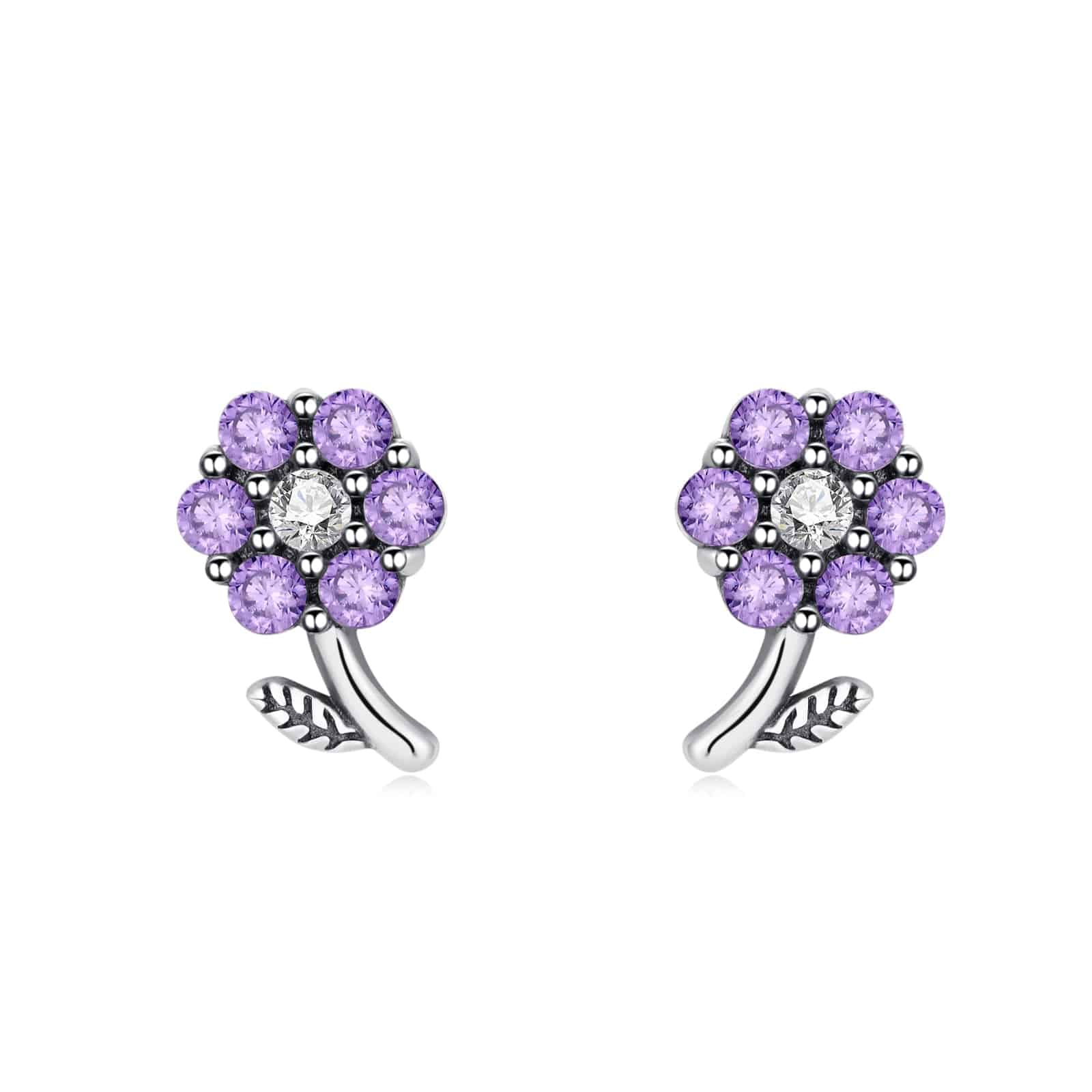"Violet Flower" Earrings - SophiaJewels