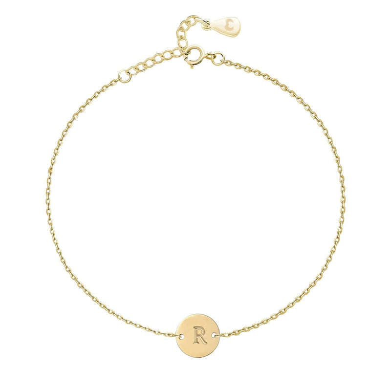 Initial Bracelet R / 18K Gold Plated