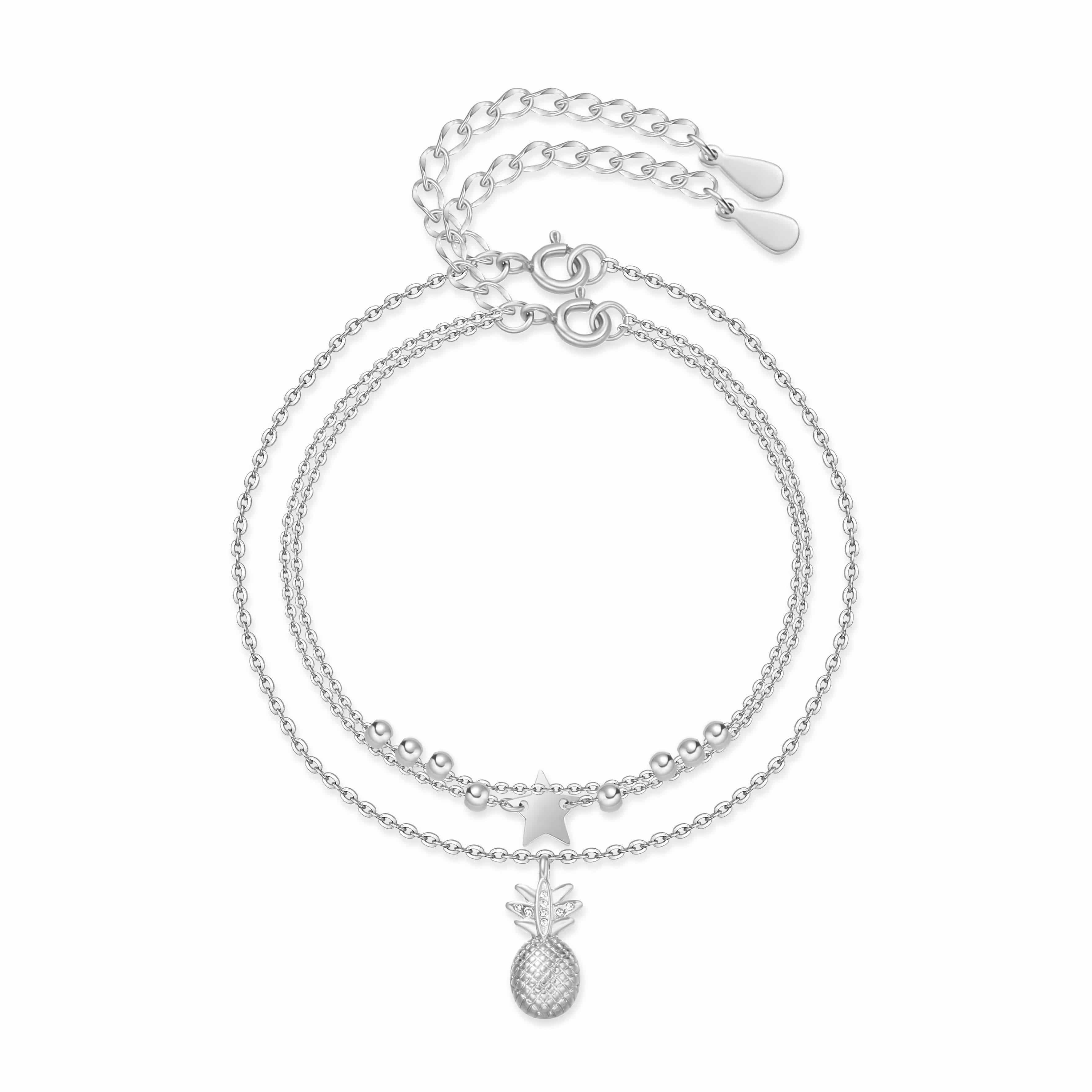 Sterling silver pineapple on sale anklet