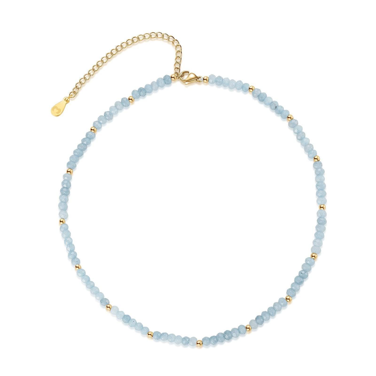 "Baby Blue Summer" Necklace ~ Gold - SophiaJewels